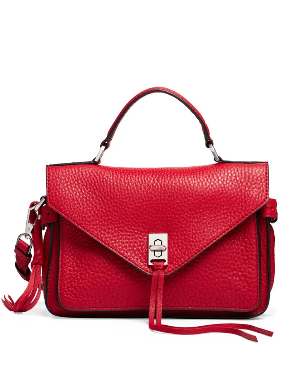 Rebecca Minkoff Mini Darren - Pebbled Red Leather Satchel Crossbody - EUC